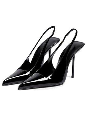 Slingback Heels for Women Pointed Toe Stiletto High Heels Stretch Slip on